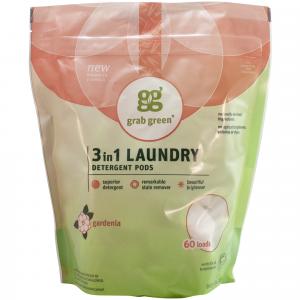 Grab Green 3 in 1 Laundry Detergent Pods, Gardenia 60 loads
